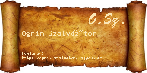 Ogrin Szalvátor névjegykártya